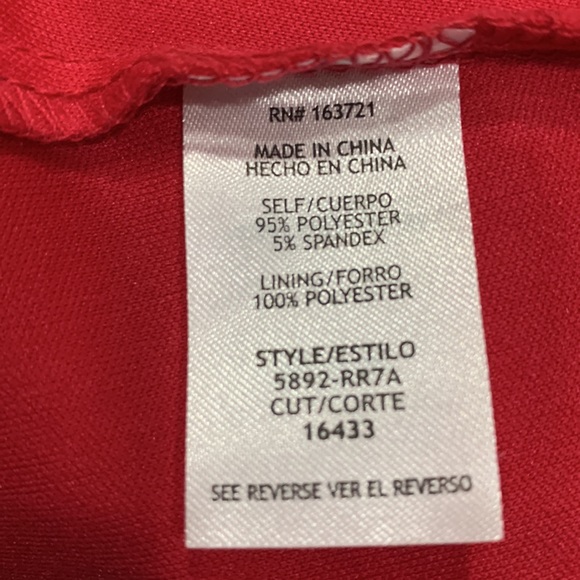 Red Formal Holiday Full Length Gown Dress w Slit, pockets, cute back, padded bra - Picture 11 of 12